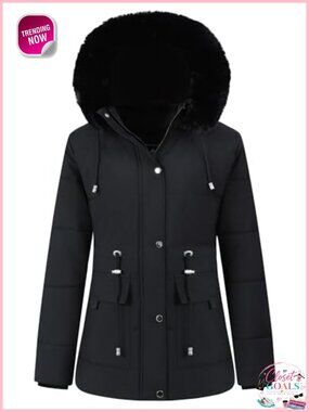 Women's Warm Winter Puffer Coat Thicken Fleece Lined Down Jacket